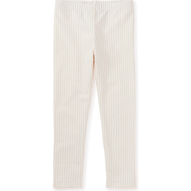 Metallic Stripe Leggings, Chalk - Leggings - 2
