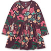 Long Sleeve Wrap Neck Dress, Forest Floral In Red - Dresses - 1 - thumbnail