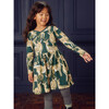 Long Sleeve Wrap Neck Dress, Painted Winter Deer - Dresses - 2