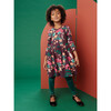 Long Sleeve Wrap Neck Dress, Forest Floral In Red - Dresses - 2