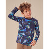 Long Sleeve Printed Pocket Tee, Watercolor Dinosaurs - T-Shirts - 2
