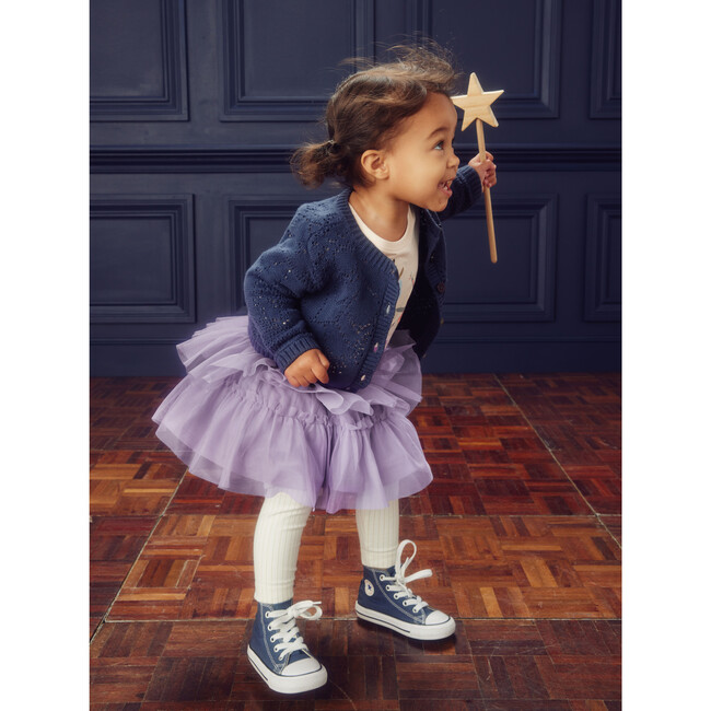 Metallic Stripe Leggings, Chalk - Leggings - 7