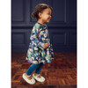 Long Sleeve Wrap Neck Dress, Winter Poppies - Dresses - 3