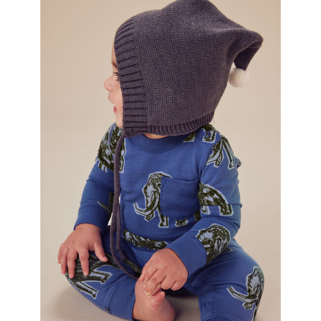 Long Sleeve Pocket Baby Romper, Wooly Mammoth Stamp - Rompers - 4