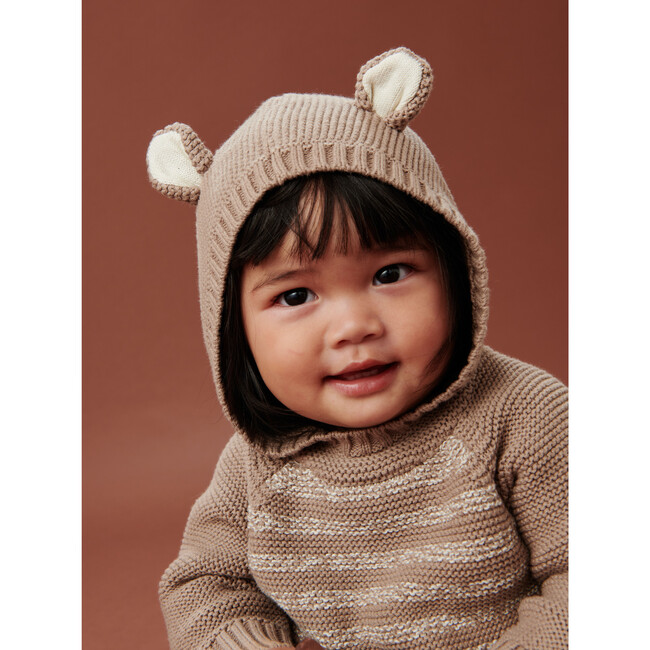 Bear Ears Baby Sweater, Cafe - Sweaters - 2