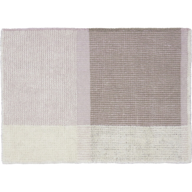 Kaia Tri-Color Woolable Rug, Sheep White, Pink Bloom & Sandstone