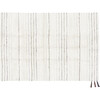 Aron Large Rectangular Woolable Rug With Tri-Color Tassels, White - Rugs - 1 - thumbnail