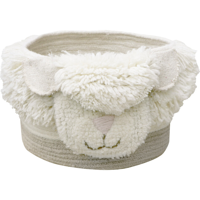 Pink Nose Sheep Woolable Basket, Sandstone & Sheep White