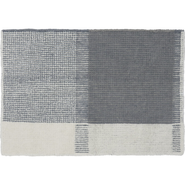 Kaia Tri-Color Woolable Rug, Sheep White, Smoky Blue & Silver Gray