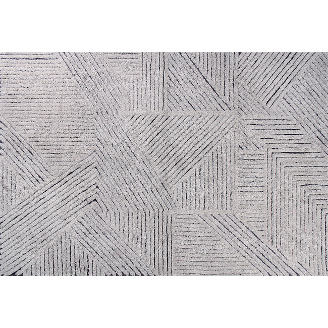 Black Chia Woolable Rug, Silver Gray & Charcoal