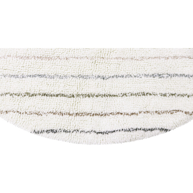 Arona Round Woolable Rug With Tri-Color Tassels, White - Rugs - 2