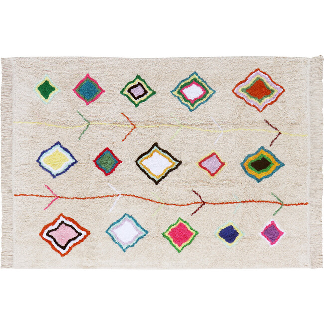 Kaarol Rectangular Washable Rug, Natural & Multicolors