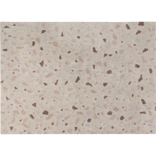 Terrazzo Rectangular Washable Rug, Moonstone - Rugs - 1