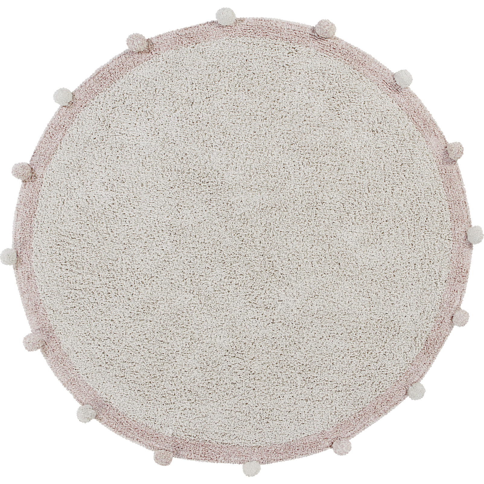 Bubbly Round Washable Rug, Natural & Vintage Nude - Rugs - 1