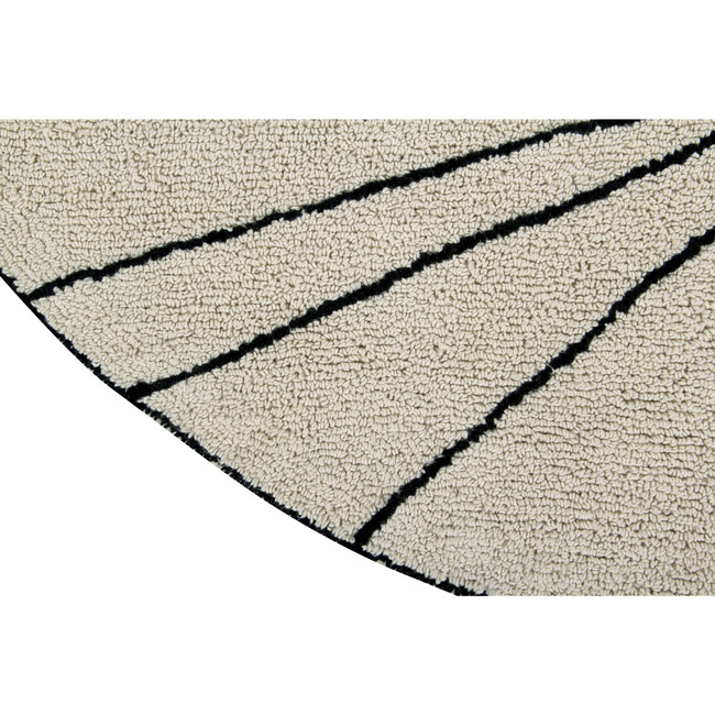 Trace Round Washable Rug, Beige & Black - Rugs - 3