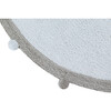 Bubbly Round Rug With Pom Poms, Soft Blue & Grey - Rugs - 3