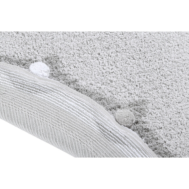 Bubbly Round Rug With Pom Poms, Light Grey & White - Rugs - 4