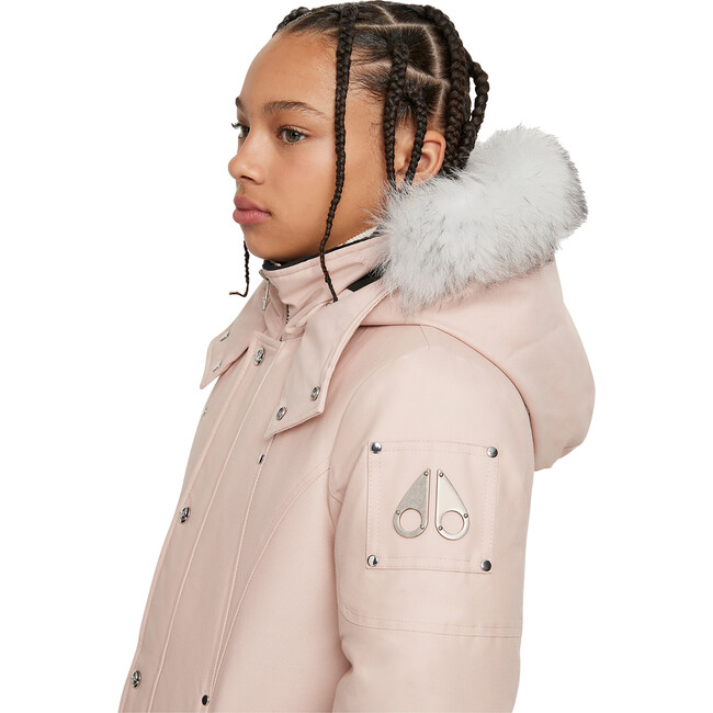 Unisex Parka with Shearling Hood, Pink - Coats - 3