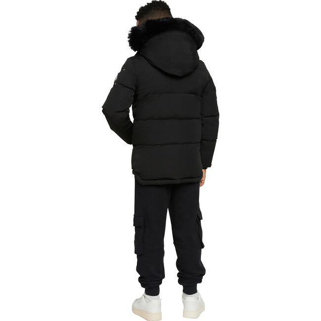 Unisex 3Q Jacket with Shearling Hood, Black 2 - Coats - 2