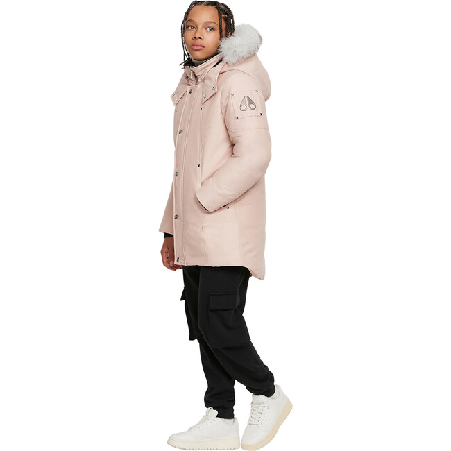 Unisex Parka with Shearling Hood, Pink - Coats - 4