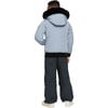 Unisex Bomber Jacket with Shearling Hood, Grey - Coats - 2