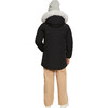 Unisex Parka with Shearling Hood, Black - Coats - 3