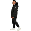 Unisex 3Q Jacket with Shearling Hood, Black 2 - Coats - 4