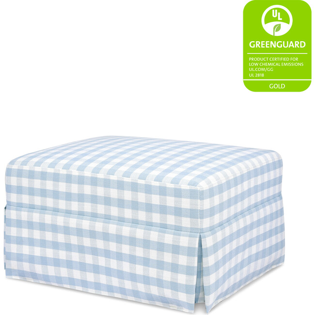 Maisonette x Namesake Crawford Gliding Ottoman, Blue Gingham - Ottomans - 5