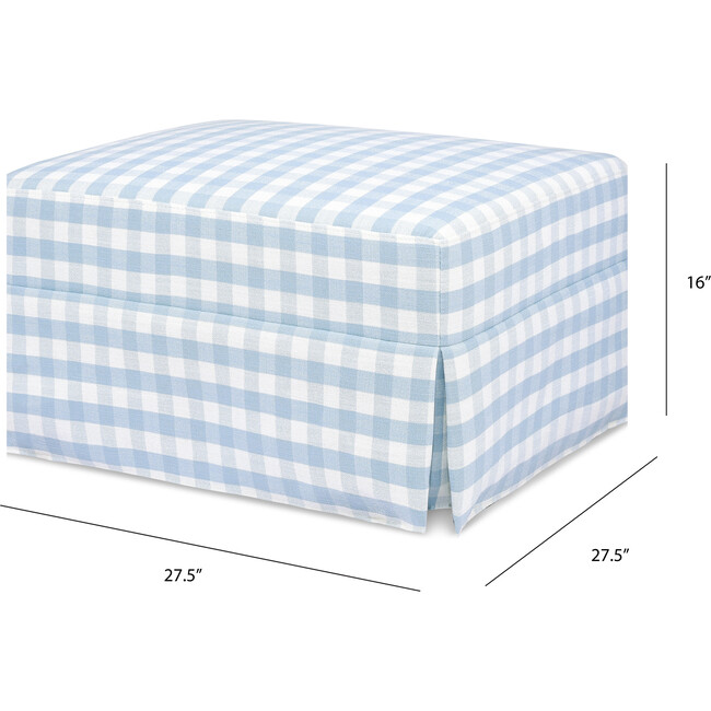 Maisonette x Namesake Crawford Gliding Ottoman, Blue Gingham - Ottomans - 6