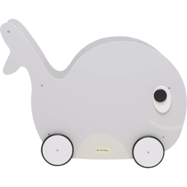 Toddler Whale Push Toy & Toy Storage, Mercure Grey