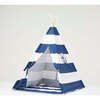 Striped Play Tent With Cushion, Blue & White - Play Tents - 2