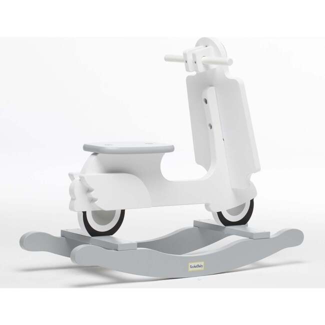 Rocking Toy Scooter, Diamond White & Grey - Rockers - 3