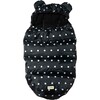 Stroller Footmuff With Ears, Black & White Dots - Stroller Accessories - 1 - thumbnail