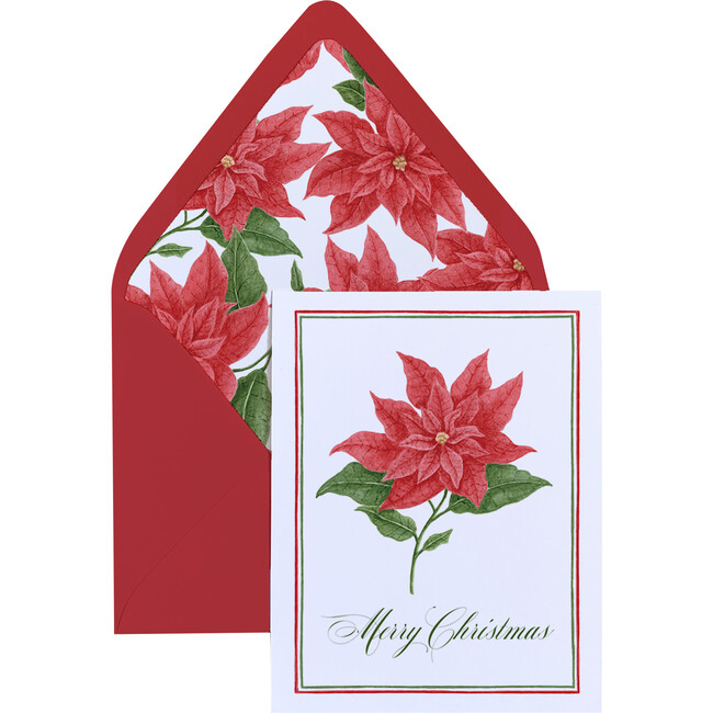 Poinsettia Folded Greeting Card Set