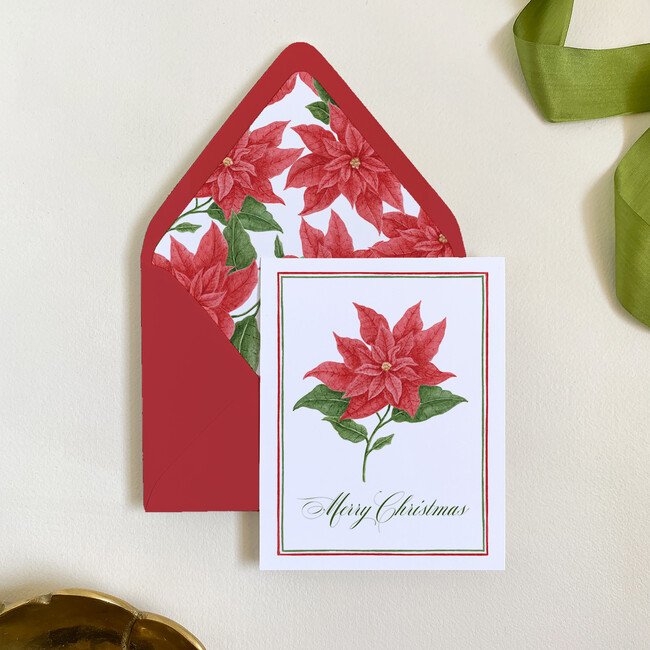 Poinsettia Folded Greeting Card Set - Paper Goods - 3
