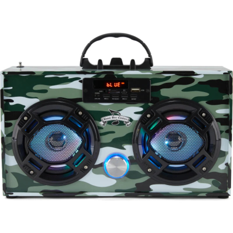Bluetooth Mini Boom Box, Green Camo - Musical - 1