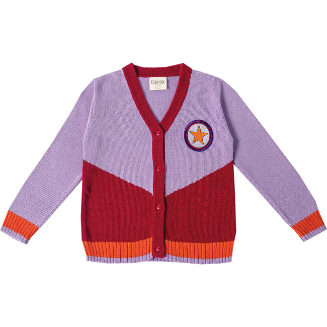Sky Is The Limit Embroidered Cardigan Sweater, Burgundy & Lilac