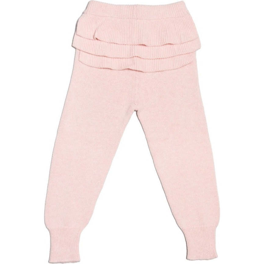 Ruffle Back Elastic Waist Jogger Pants, Blush - Pants - 1