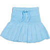 Tennis Pleated Drawstring Yoke Mini Skirt, Sky - Skirts - 1 - thumbnail