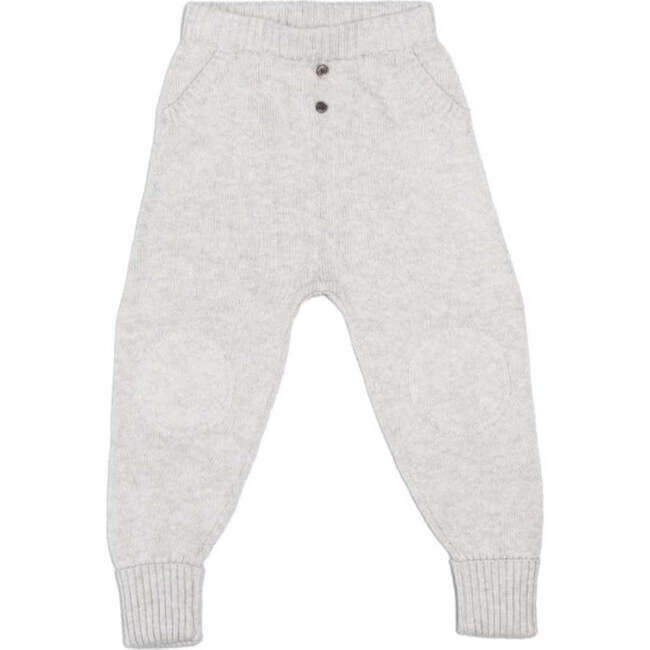 Ribbed Cuff Elasticated Waist Baby Pants, Stone