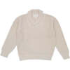 Shawl Collar Waffle Knit Jumper, Chalk - Sweaters - 1 - thumbnail