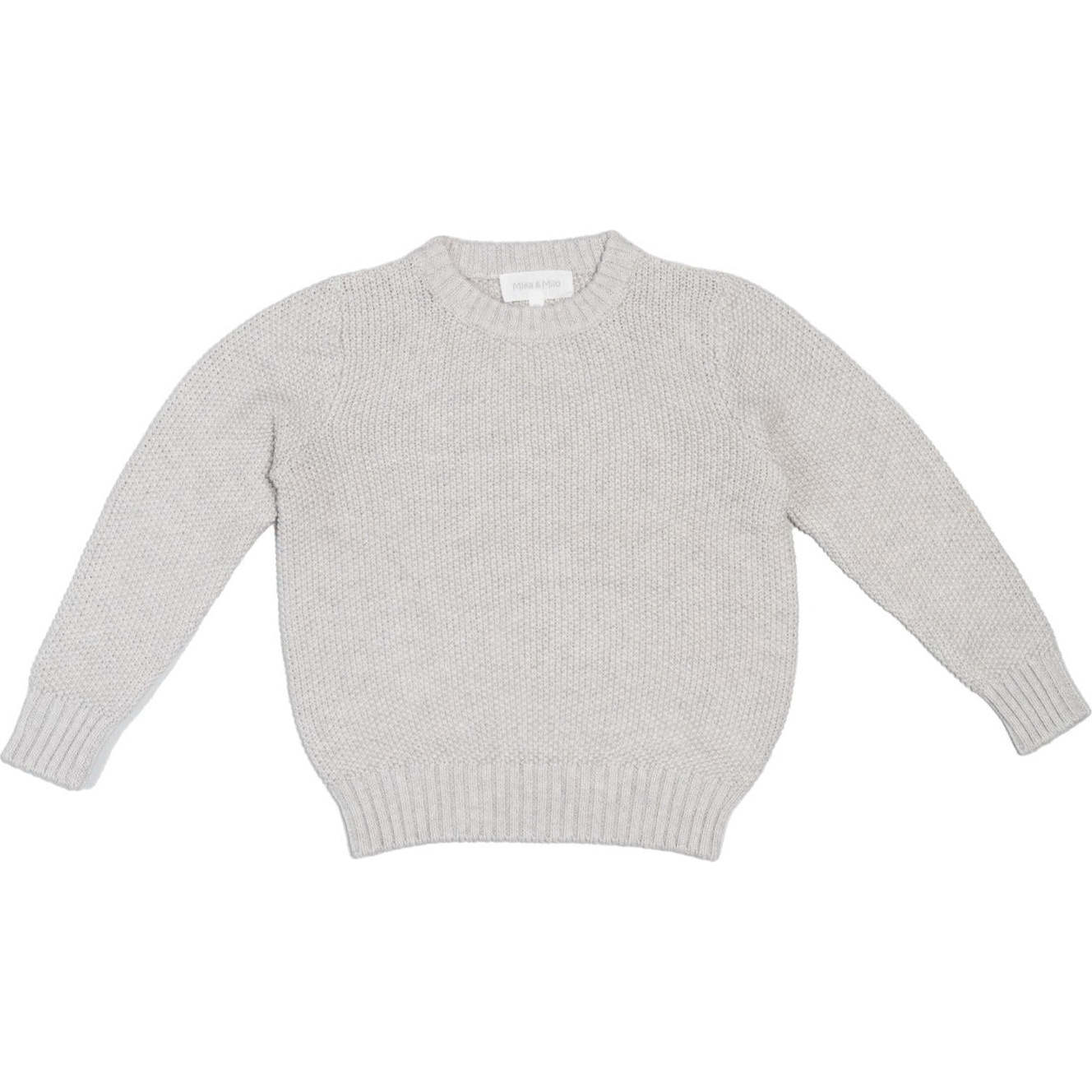 Moss Stitch Knit Ribbed Neck Jumper, Stone - Sweaters - 1