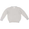 Moss Stitch Knit Ribbed Neck Jumper, Stone - Sweaters - 1 - thumbnail