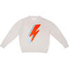 Lightning Knit Long Sleeve Ribbed Round Neck Jumper, Chalk - Sweaters - 1 - thumbnail