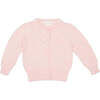 Baby Popcorn Knit Long Sleeve Ribbed Cuff Cardigan, Blush - Cardigans - 1 - thumbnail