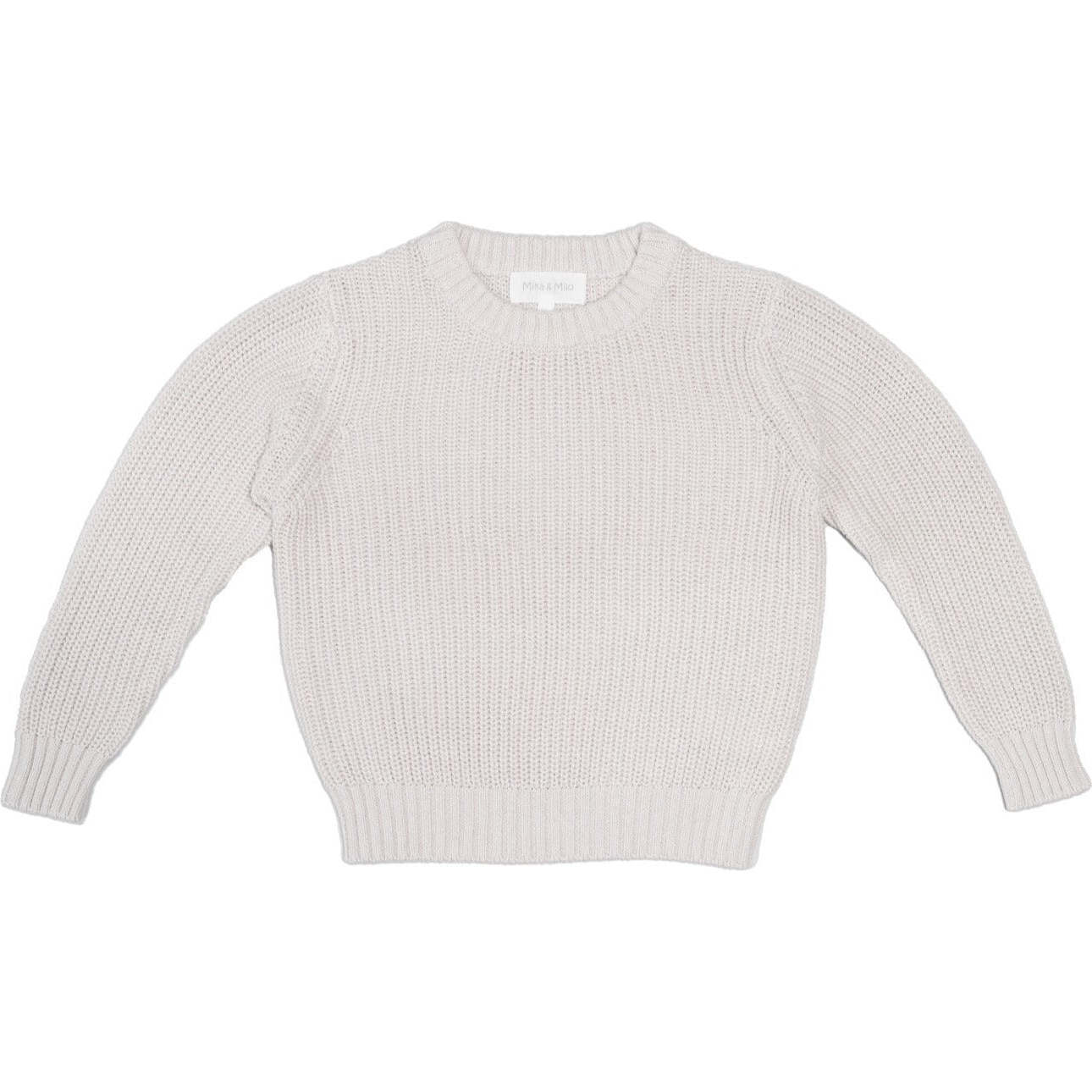 Fisherman Braided Knit Ribbed Neck Jumper, Chalk - Sweaters - 1