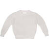 Fisherman Braided Knit Ribbed Neck Jumper, Chalk - Sweaters - 1 - thumbnail