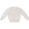 Baby Popcorn Knit Long Sleeve Ribbed Cuff Cardigan, Chalk - Cardigans - 1 - thumbnail