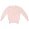 Baby Angel Knit Round Neck Long Puff Sleeve Jumper, Blush - Sweaters - 4