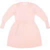 Angel Knit Round Neck Long Puff Sleeve Dress, Blush - Dresses - 4